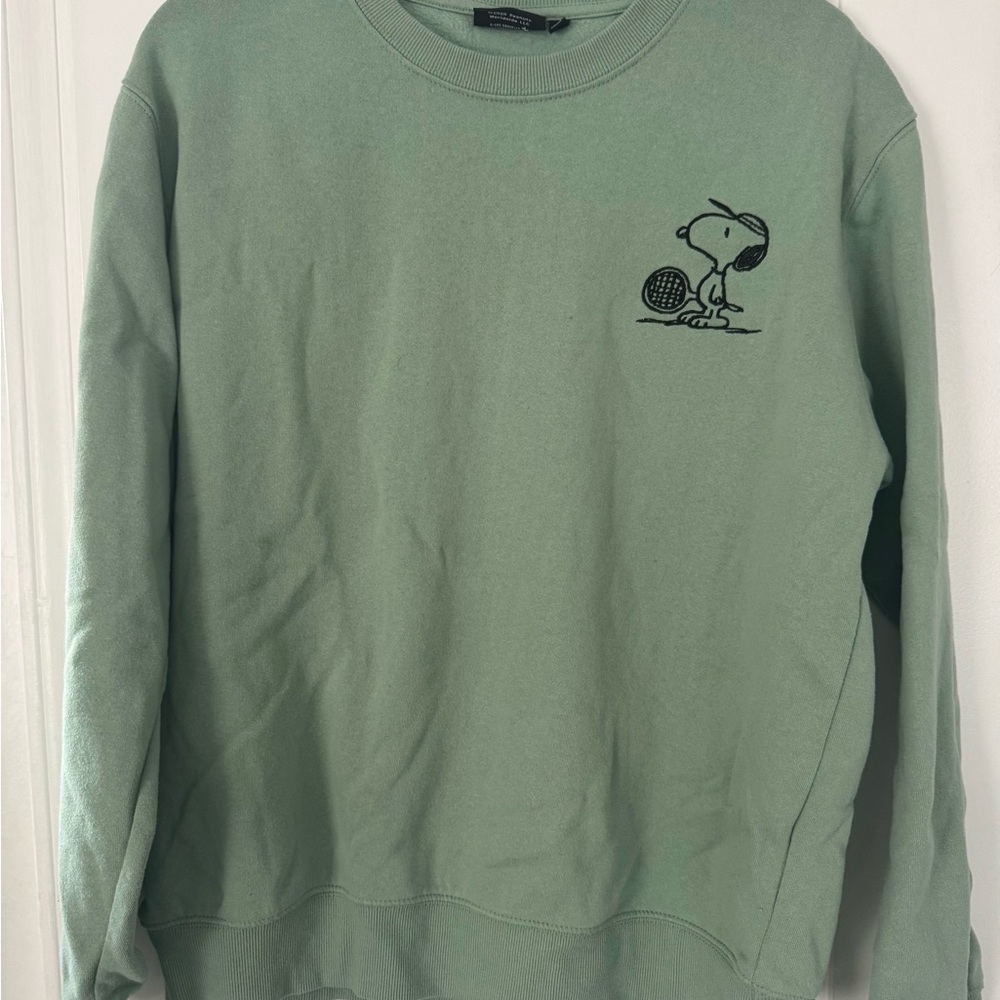 Peanuts Snoopy Men's Crewneck Sweater in Green
